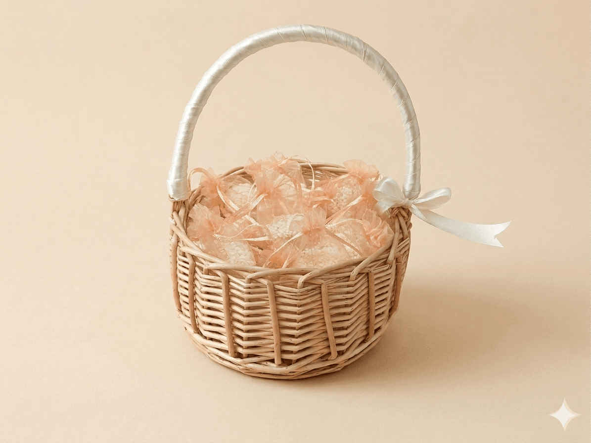 flettet-blomsterkurv-bryllupskurv-pink-risposer-bryllup